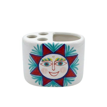 Handmade ceramic sicilian Toothbrush Holder de simone pottery Salina Handmade ceramic sicilian Toothbrush Holder de simone pottery Salina